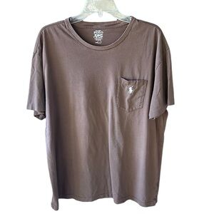 Polo Ralph Lauren Casual Patch Pocket Pony Embroidered Brown Tee Sz L